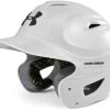 Under Armour Satin Matte Solid Color Adult Batting Helmet -Ball Sports Comprehensive Shop 1016 uabh100mm white mainProductImage MediumLarge