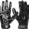 Sports Unlimited Clutch Adult Receiver Football Gloves -Ball Sports Comprehensive Shop 1511 fgar black l mainProductImage MediumLarge