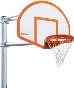 Porter 4' Vertical Post Playground Basketball Hoop With Fan Striped Aluminum Backboard