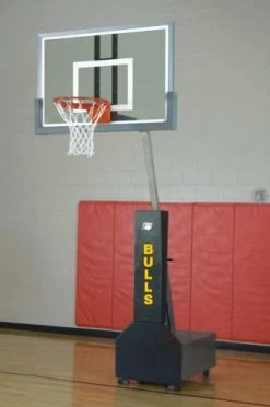 Bison Club Court Super Glass Portable Adjustable Basketball System